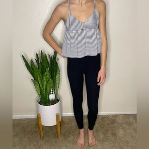 Black Leggings With Gold Ankle Zipper